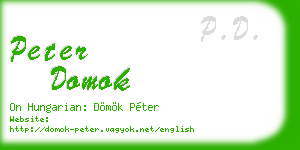 peter domok business card